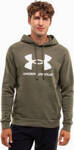 Bluza z kapturem kangurka męska Under Armour Rival Fleece Logo HD oliwkowa 1379758 390