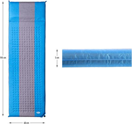 Mata samopompująca kempingowa turystyczna Nils Camp NC4340 niebiesko-szary