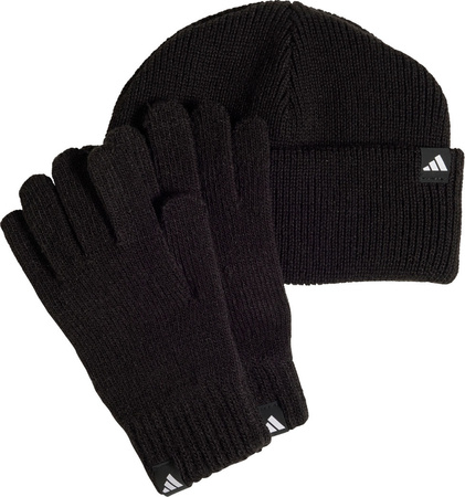 Komplet dla dzieci adidas czapka rękawiczki czarny JP2783
