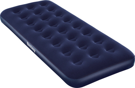 Materac dmuchany turystyczny kempingowy welurowy jednoosobowy Bestway 185x76x22 cm granatowy 67000 6188