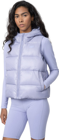 Kamizelka damska puchowa 4F F092 fioletowa 4FSS23TDJAF092 52S