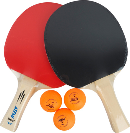 Zestaw rakietek do ping ponga Atemi Duet 2 x rakietka 3 x piłeczki *
