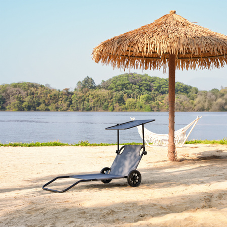 Leżak ogrodowy plażowy basenowy kempingowy składany Nils Camp NC3307 szary