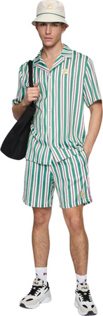 Koszula męska Fila Lastro zielono-kremowa FAM0926 13382