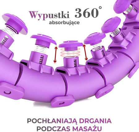 Hula hop violet z wypustkami i obciążnikiem HMS hhw12 plus size