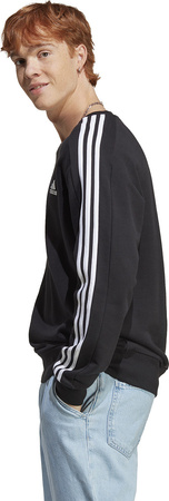 Bluza męska adidas Essentials French Terry 3-Stripes czarna IC9317