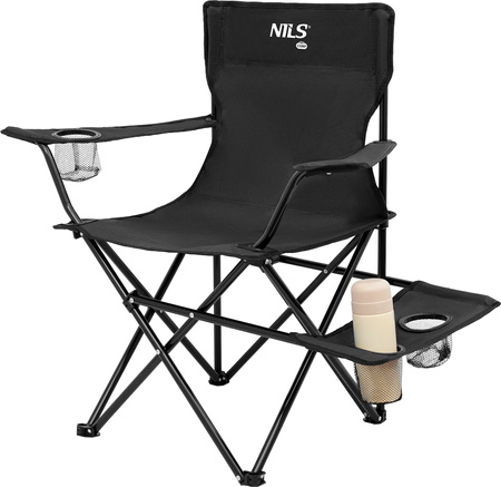 Krzesło fotel turystyczne plażowe składane Nils Camp NC3301 czarne