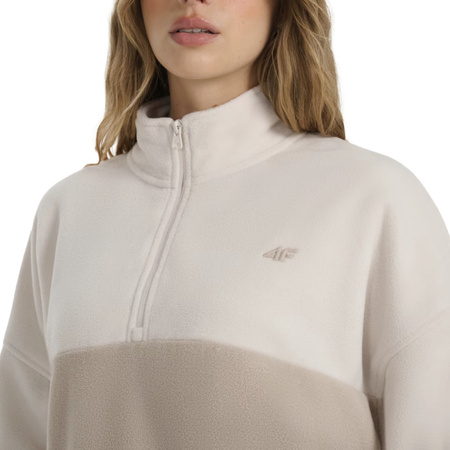 Bluza polarowa damska 4F F421 kremowa 4FWAW25TFLEF42112S