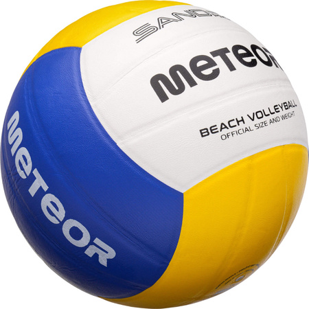 Piłka siatkowa plażowa Meteor biało-żółto-niebieska 17412