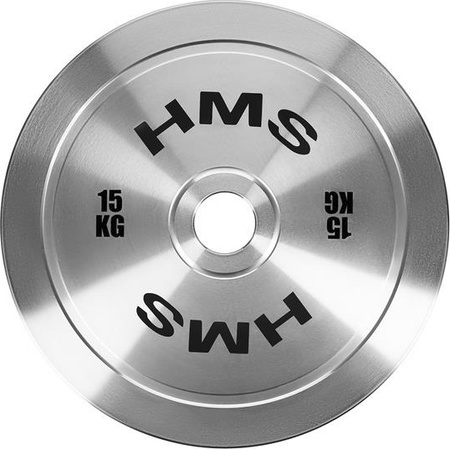Talerz olimpijski stalowy kalibrowany na gryf olimpijski HMS TOS150 15 kg