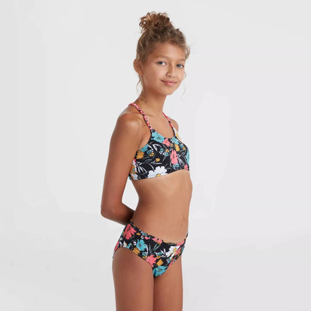 Dziecięcy strój kąpielowy dwuczęściowy O'neill MIX AND MATCH TROPICS BIKINI black/blue bluemchen rozmiar 164