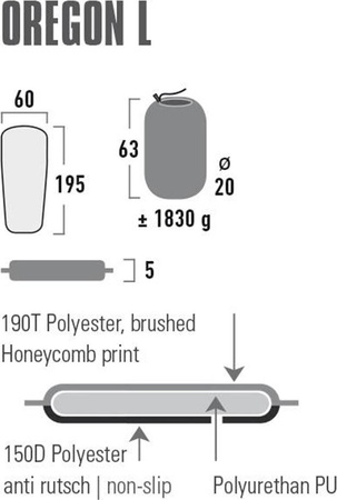 Mata samopompująca High Peak Oregon L 195x60x5 zielona 41125