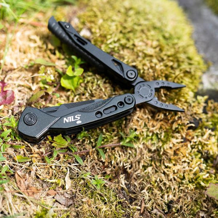 Multitool narzędzie wielofunkcyjne 12 w 1 scyzoryk Nils camp nc1744 stal nierdzewna czarny