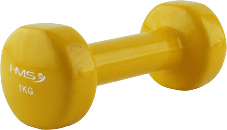 Ciężarek żeliwny hantla do ćwiczeń fitness pokryty winylem HMS 17023 1 kg