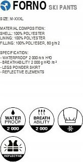 Damskie spodnie narciarskie ocieplane membrana 2000mm Hi-tec Lady Forno czarne rozmiar XL