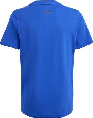 Koszulka dla dzieci adidas Essentials Linear Logo Cotton Tee niebieska IB4090