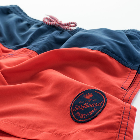 Spodenki szorty kąpielówki dziecięce Aquawave Drakon Jr granatowo-czerwone rozmiar 158