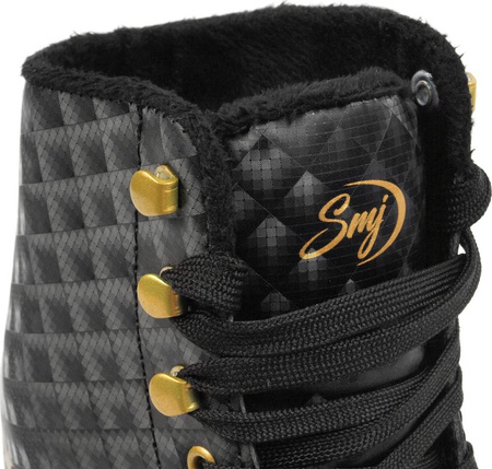 Łyżwy figurowe damskie klasyczne sznurowane SMJ sport Exclusive czarne