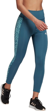 Legginsy damskie adidas Designed to Move Hi niebieskie GT0136