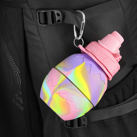 Bidon turysytyczny silikonowy składany Nils NC4102 różowy 700 ml