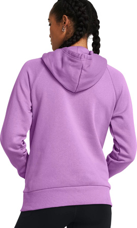 Bluza z kapturem kangurka damska Under Armour Rival Fleece Hoodie fioletowa 1379500 560