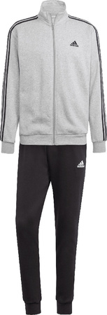 Dres męski adidas Basic 3-Stripes Fleece szaro-czarny IA3073