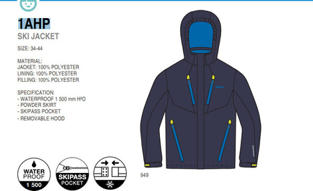 Dziecięca kurtka narciarska ocieplana membrana 1500mm snowboardowa Brugi 1AHP na wzrost 140-146 cm