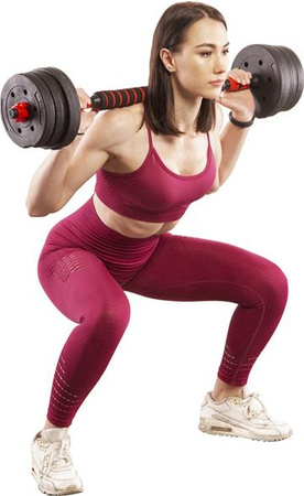 Sztanga gryf z obciążeniem sztangielki / hantle kompozyt HMS SGP20 20 kg