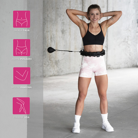 Hula hop z wypustkami i obciążnikiem HMS hhw01 czarne