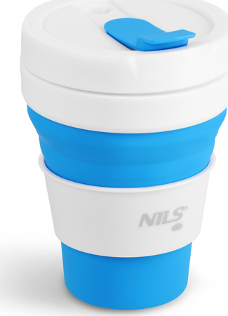 Kubek silikonowy składany turystyczny podróżny kempingowy Nils Camp NC4103 niebieski 475 ml