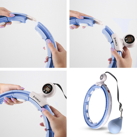 Hula hop z magnesem i obciążnikiem licznik HMS hhm15 niebieskie