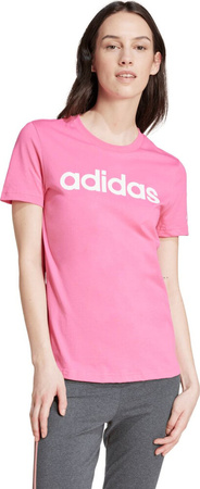 Koszulka damska adidas Loungewear Essentials Slim Logo Tee różowa IY9191
