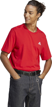 Koszulka męska adidas Essentials Single Jersey Embroidered Small Logo Tee czerwona IC9290