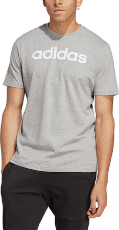 Koszulka męska adidas Essentials Single Jersey Linear Embroidered Logo Tee szara IC9277