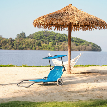 Leżak ogrodowy plażowy basenowy kempingowy składany Nils Camp NC3307 niebieski