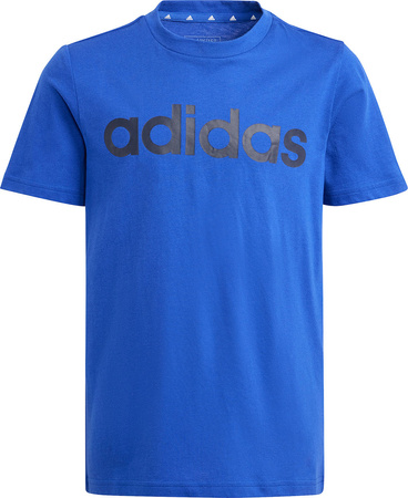 Koszulka dla dzieci adidas Essentials Linear Logo Cotton Tee niebieska IB4090