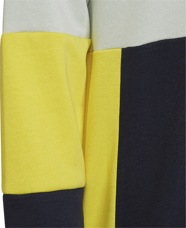 Bluza dla dzieci adidas Colourblock Hoodie szaro-żółto-czarna HN8567
