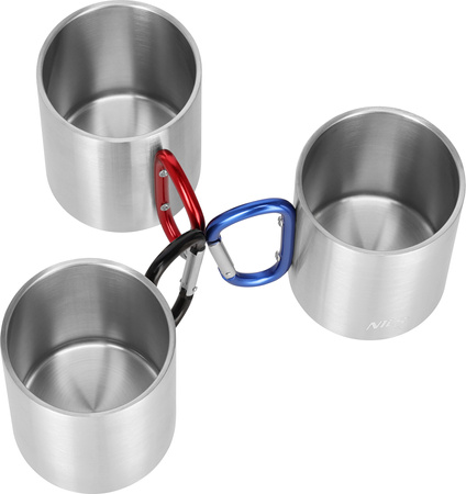 Kubek turysytyczny z karabińczykiem Nils Camp NC17110 czarny 330 ml