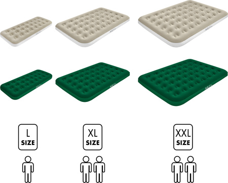 Materac turystyczny dmuchany dwuosobowy Nils Camp beżowy 203x152x22 cm