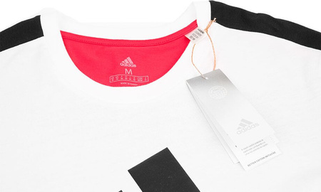 Koszulka męska adidas Essentials Colorblock Single Jersey Tee biało-czerwona HE4330