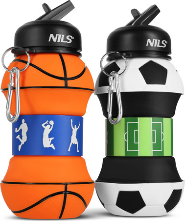 Kubek bidon silikonowy składany Nils NC4104 piłka nożna 550 ml