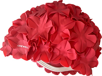 Czepek pływacki Crowell Kwiaty Flower czerwony kol.1