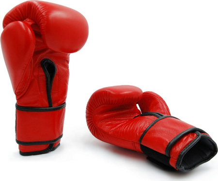 Rękawice bokserskie Evolution profesjonalne ze skóry naturalnej PRO RB-1510,1514 czerwone