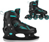 Łyżworolki 2w1 łyżwy rolki Enzo z wymienną płozą hokejową Nils Extreme NH382 rozmiar 32-25