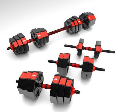 Sztanga gryf z obciążeniem sztangielki / hantle kompozyt HMS SGC20 20 kg