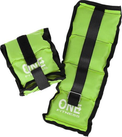 Obciążniki do ćwiczeń na kostki nadgarstki One Fitness WW01 2x0.7kg zielone