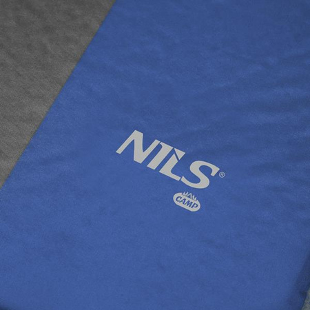 Mata samopompująca kempingowa turystyczna z poduszką Nils CampNC4349 niebiesko-szara