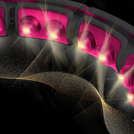 Zestaw hula hop HMS magnetyczne czarno-różowe HHM16 z licznikiem pas wyszczuplający BR163 czarny