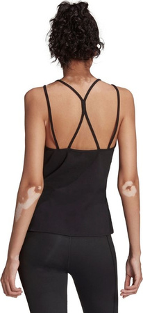 Koszulka damska adidas Studio Slim Strappy Back Tank Top czarna HE3140