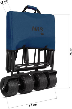 Wózek turystyczny plażowy transportowy kempingowy składany z daszkiem Nils Camp NC2605 120 L
